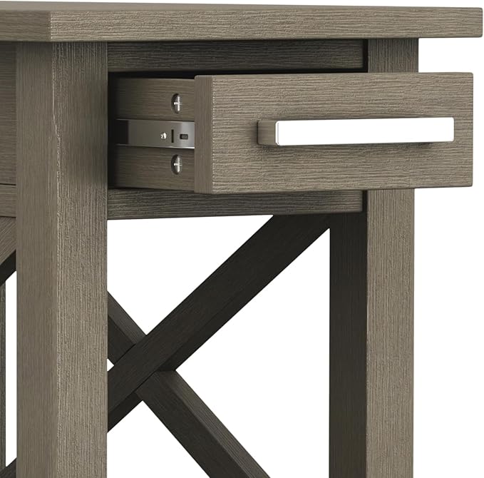 SIMPLIHOME Kitchener SOLID WOOD 14 inch Wide Rectangle Contemporary Narrow Side Table in Farmhouse Grey for the Living Room and Bedroom