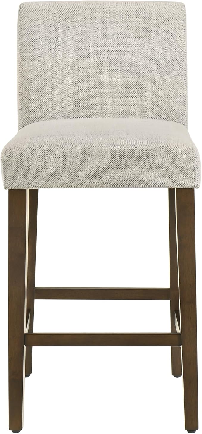 CHITA Counter Height Bar Stools Set of 3, 27" H Seat Height Upholstered Barstools, Fabric in Ivory