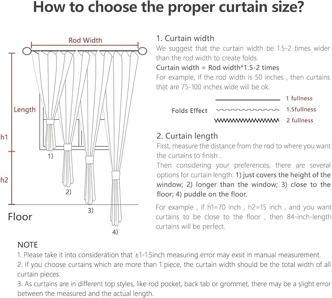 Joydeco Custom 100% Blackout Long Drapes for Bedroom Living Room Blackout Darkening Curtain Thermal Insulated Back tab Rod Pocket 1 Panel(Sky Blue,Custom Size)