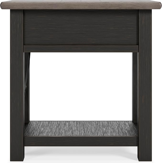 Signature Design by Ashley Tyler Creek Chair Side End Table, Light Brown & Whitewash