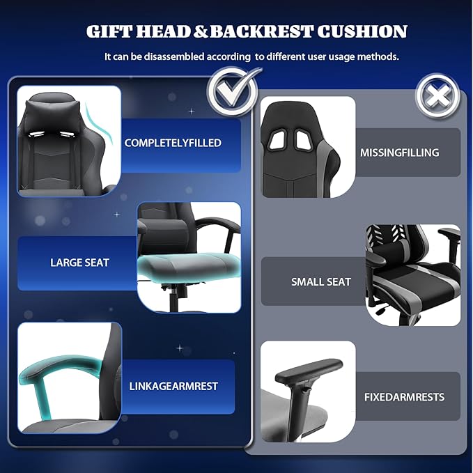 Ergonomic Office Chair High Back Desk Chair Height Computer Chair Big and Tall Office Chair with Adjustable Headrest and Lumbar Support Black