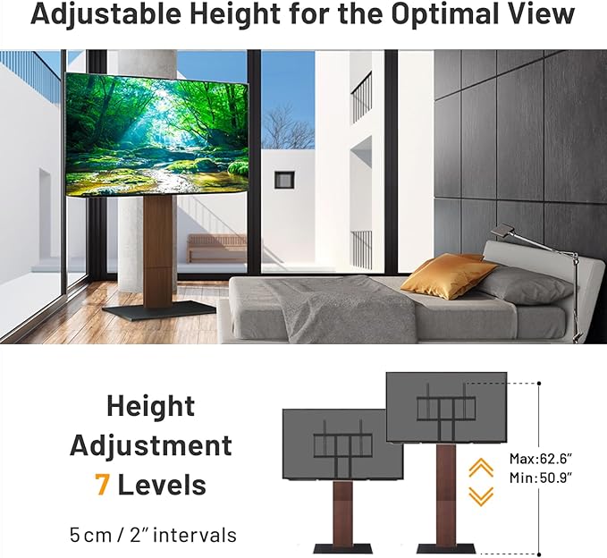 WALL V5 High Type | Minimalist Rolling TV Stand for 32–80 Inch | Satin Black | Portable, Space Saving, Height Adjustable, No Drill | for Living Room and Bedroom | Japan-Engineered Design
