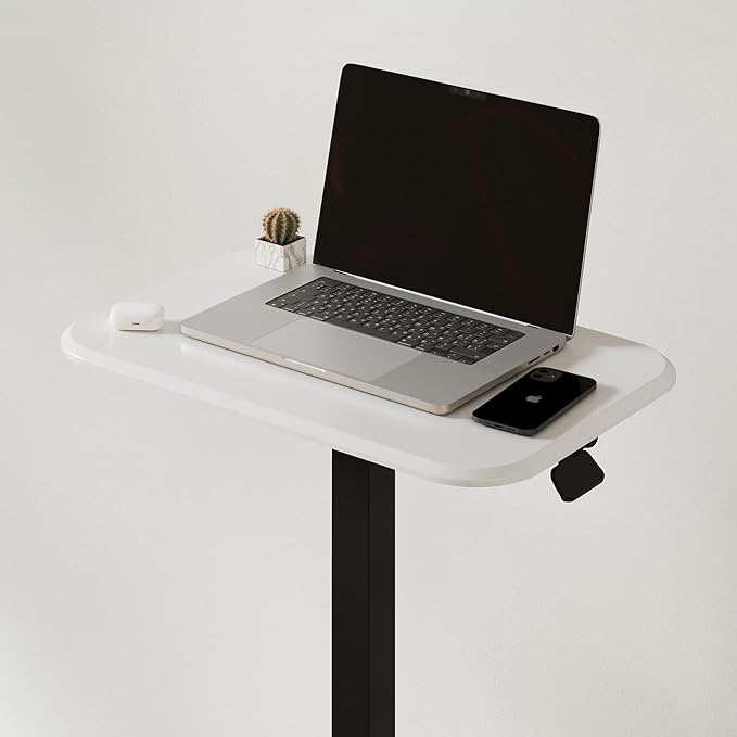 Ergohome™ ELEVANCE Table™ Height Adjustable Side Table for Couch or Bed, Laptop Table - End Table Office Coffee Accent Table - Precision Engineering for Superior Stability (Black Base & Cloud Top)