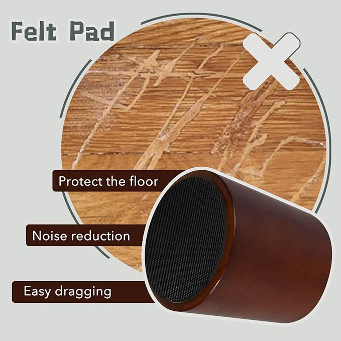 Furniture Raisers Bed Risers - 4 Inch Wooden Circle Heavy Duty Furniture Height Extenders Lifts for Sofa Couch Desk Chair Table Base Raising Space, Convenient Store and Cleaning, Pack of 4