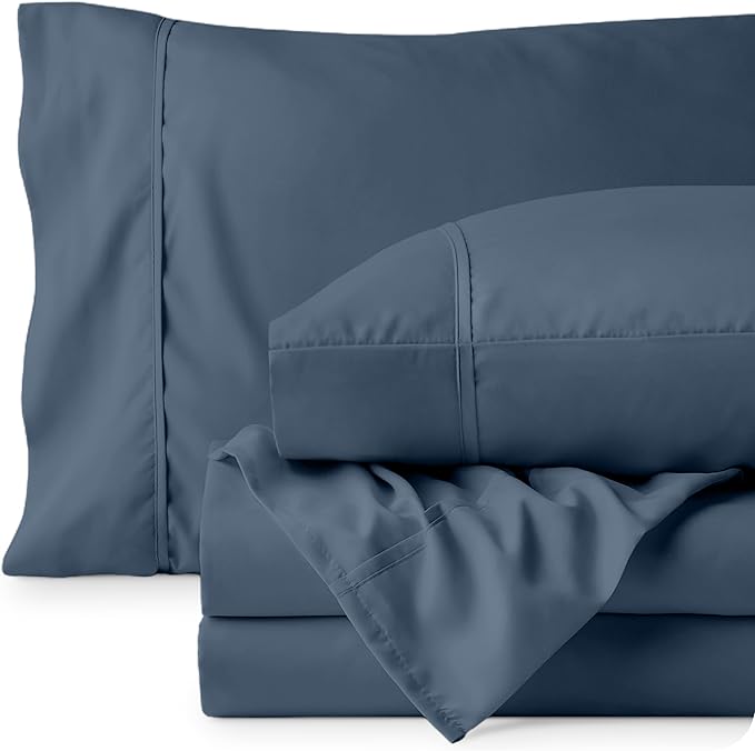 Bare Home Twin Sheet Set - 1800 Ultra-Soft Microfiber Twin Bed Sheets - Double Brushed - Deep Pockets - Easy Fit - Extra Soft - 3 Piece Set - Bedding Sheets & Pillowcases (Twin, Bering Sea)