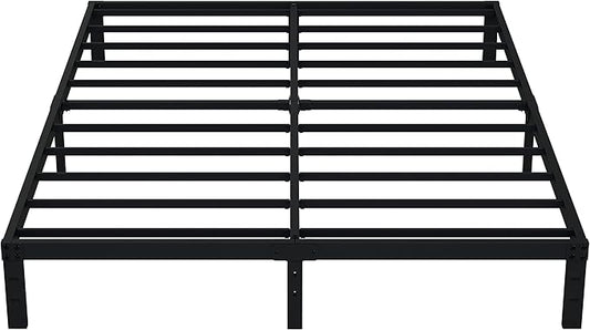 EMODA 10 Inch California King Bed Frames Heavy Duty Metal Cal King Platform with Steel Slats Support, No Box Spring Needed, Noise Free, Black