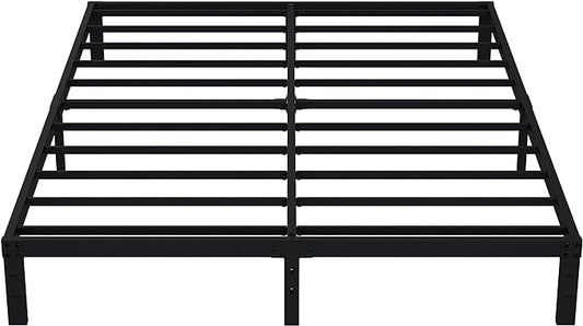 EMODA 10 Inch King Bed Frame No Box Spring Needed, Heavy Duty Metal Platform with Steel Slats, Noise Free, Easy Assembly, Black