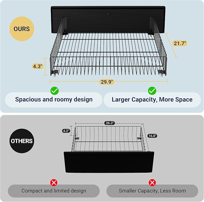 Allewie Modern Full Size Platform Bed Frame with 4 Storage Drawers and Velvet Upholstered Headboard, Wooden Slats Support, Upholstered Mattress Foundation/No Box Spring Needed/Easy Assembly, Black