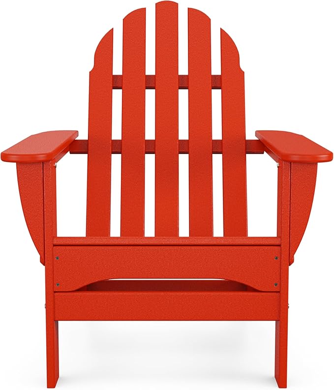 POLYWOOD AD5030SR Classic Folding Adirondack Chair, 38.5" H x31.25 W x 33.5" D, Sunset Red