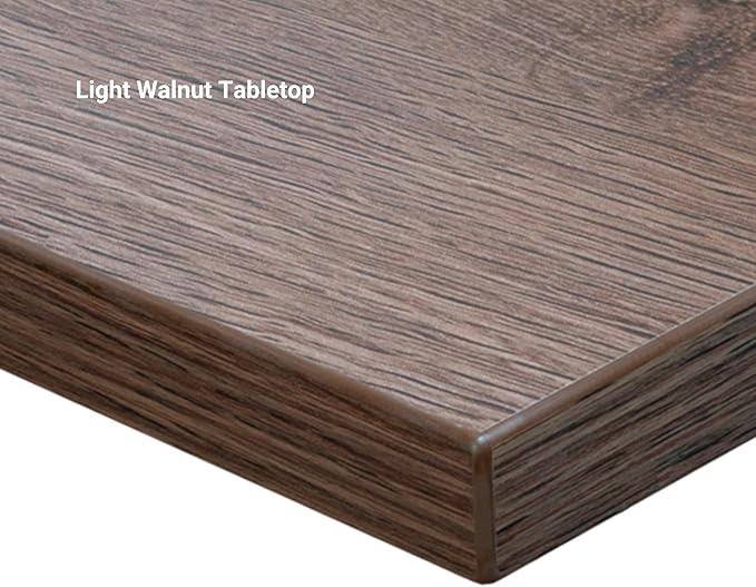 Progressive Desk Stand Up Adjustable Height Electric Standing Desk - 60"x30" Dual Motor, Computer Workstation Sit Stand Table for Home Office - Light Walnut, Black Frame
