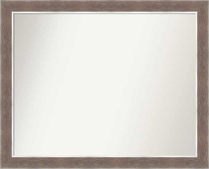 Amanti Art Brown Bathroom Mirror for Over Sink, 26x32 Noble Mocha Rectangle Vanity Mirror, Large Casual Frame, Hangs Horizonally and Vertically, Bathroom Wall Decor, Non-Beveled Edge from WI, USA