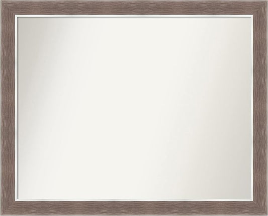 Amanti Art Brown Bathroom Mirror for Over Sink, 26x32 Noble Mocha Rectangle Vanity Mirror, Large Casual Frame, Hangs Horizonally and Vertically, Bathroom Wall Decor, Non-Beveled Edge from WI, USA