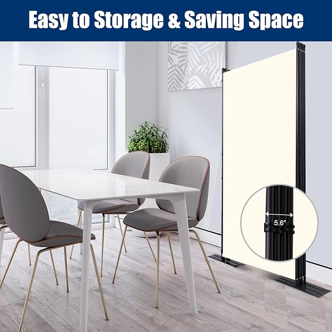Room Divider 6FT Portable Room Dividers and Folding Privacy Screens, 136'' W Fabric Divider for Room Separation, 4 Panel Partition Room Dividers Freestanding Wall Divider Screen for Dorm Studio Office