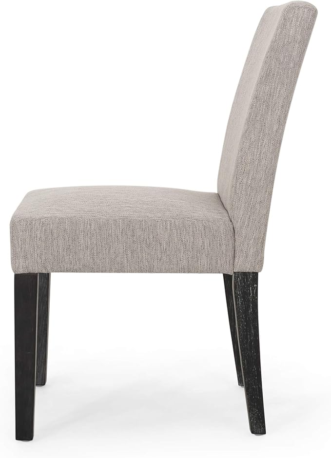 Christopher Knight Home Boling Contemporary Upholstered Dining Chair (Set of 2), Light Grey + Dark Brown