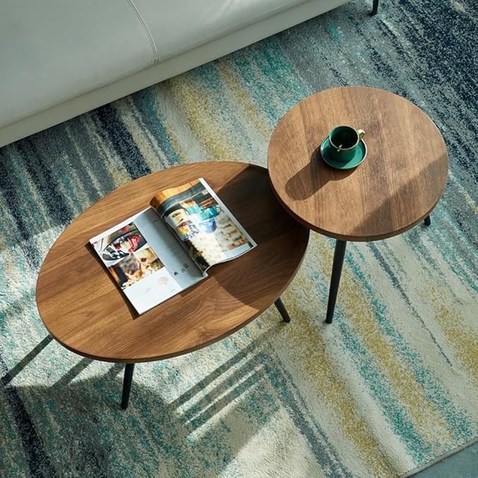 Set of 2 Coffee Table,Nesting Side Table, Living Room Sofa End Table