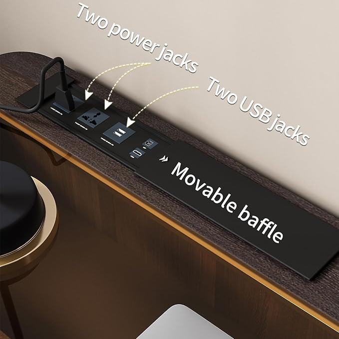 Lartis Office Desk, Electric Computer Lift Table Standing Desk with Drawer Charging USB Port, Home Office Laptop Table with Drawer