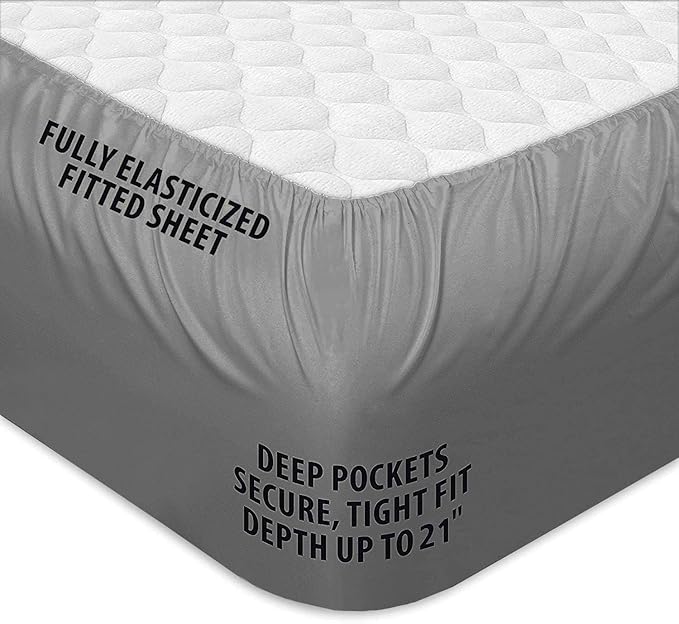 COONP Full XL Mattress Topper, Extra Thick Pillowtop, Cooling Plush Mattress Pad Cover Bed Topper Protector with 8-21 Inch Deep Pocket (Grey, Full XL)