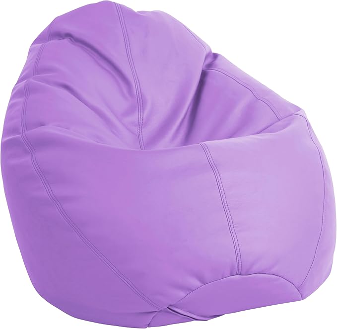 FDP SoftScape Dew Drop Bean Bag Chair with Supportive High-Back Design, For Kids, Teens and Adults, Alternative Seating for Dorms, Schools, Libraries, Daycares or Home - Lavender, 10479-LV
