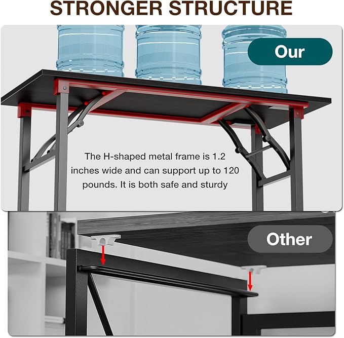 TEMI Small Computer Desk Folding Table - 43.3" Foldable Office Desk, No Assembly, Perfect for Small Spaces in Bedroom, or Apartment, Portable Mini Desk or Study Table Compact Design, Dark Oak