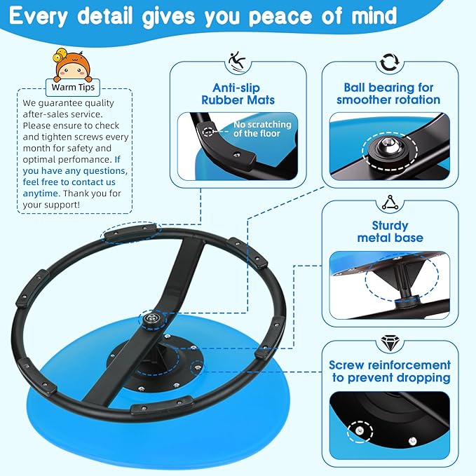 Spinning Chair for Autistic Kids, Sensory Chair for Kids Swivel Chair Training Body Coordination, Sit and Spin Toys for Toddlers with Autism & ADHD Autism Sensory Products Toys