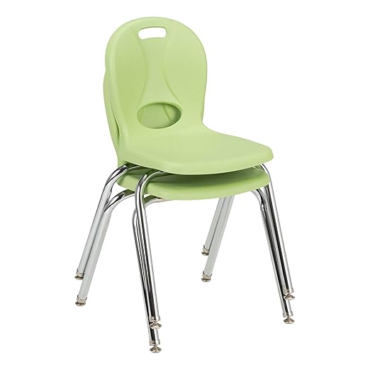 Learniture LNT-116-CSW-GA Learniture Structure Series School Chairs for Classroom, 16" Seat Height, Green Apple, Pack of 4