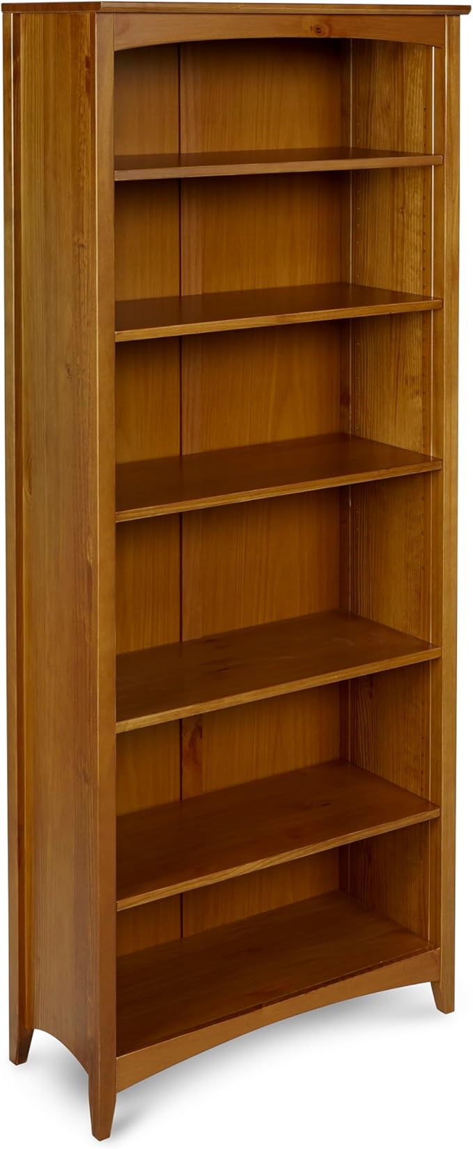 Camaflexi Shaker Style 6 Shelf Bookcase / Solid Wood / 72 inch Tall / Adjustable Shelving / Closed Back / Display Bookshelf for Living Room, Bedroom, Home and Office, Cherry