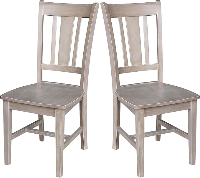 International Concepts Set of Two San Remo Splatback Chairs, Washed Gray Taupe