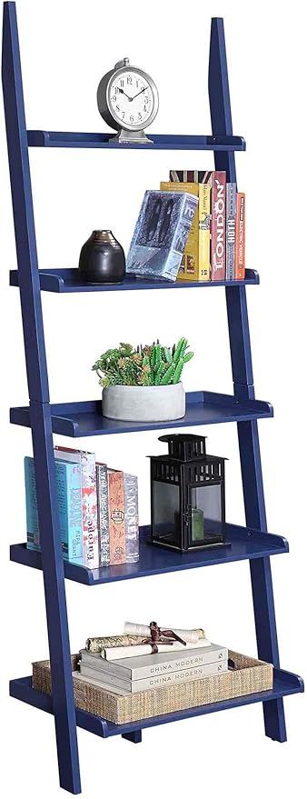 Convenience Concepts American Heritage Bookshelf Ladder, Cobalt Blue
