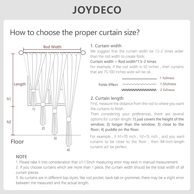 Joydeco 100% Blackout Curtains for Bedroom - Natural Linen Curtains 37"W x 108"L Long, Thermal Insulated 2 Panels Linen Light Blocking Drapes, Rod Pocket & Back Tabs, Darkening Privacy for Living Room