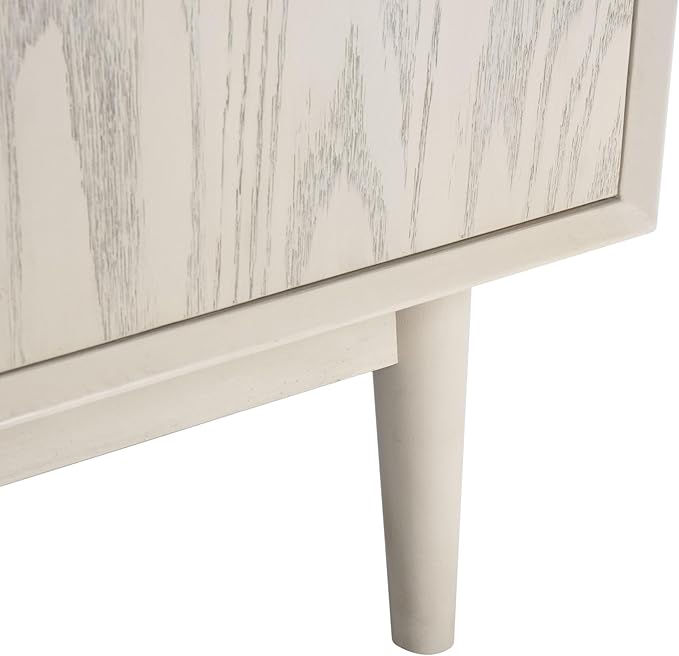 SAFAVIEH Couture Collection Elissa Mid-Century White Wash Small Entertainment Media Stand (Fits up to a 45" Flatscreen TV)