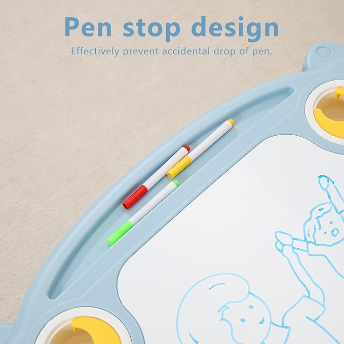 Kids Table and Chair Set The Table Can Be Graffiti and The Height Can Be Raised and Lowered for Children Age 2-10 The Order Includes Watercolor Pen and Blackboard Eraser