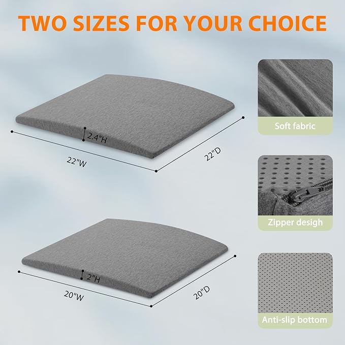 Couch Cushion Support for Sagging Seats, 20" x 20" High-Density Arched Foam, Furniture Seat Under Cushion Sag Repair, 2-Pack