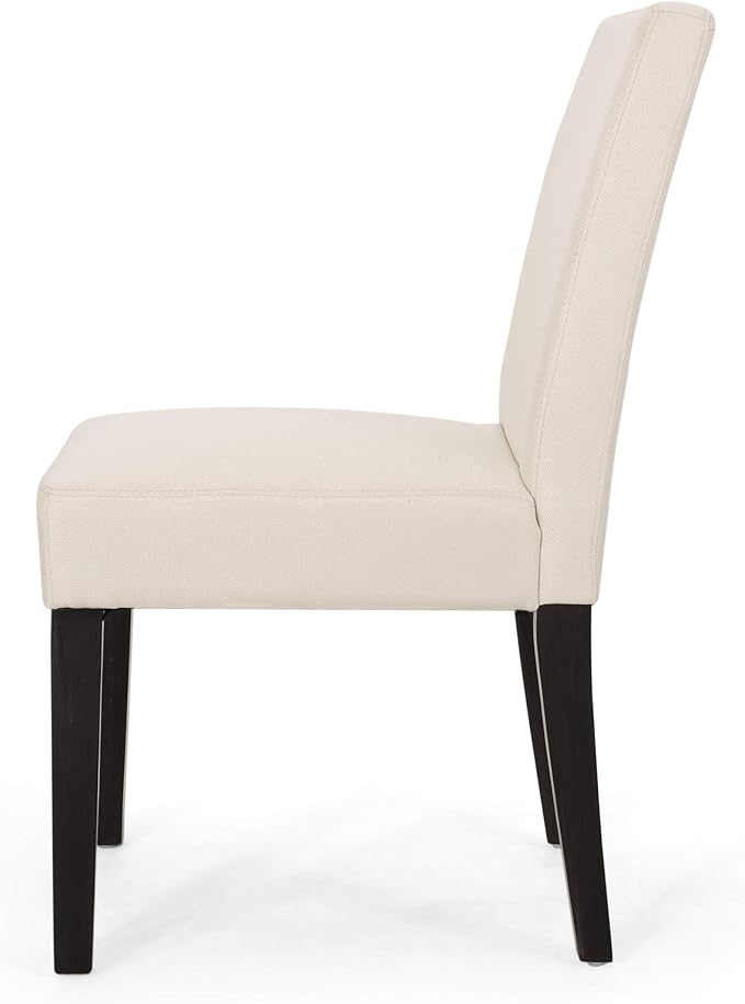 Christopher Knight Home Sidney Contemporary Upholstered Dining Chair (Set of 2), Beige + Espresso