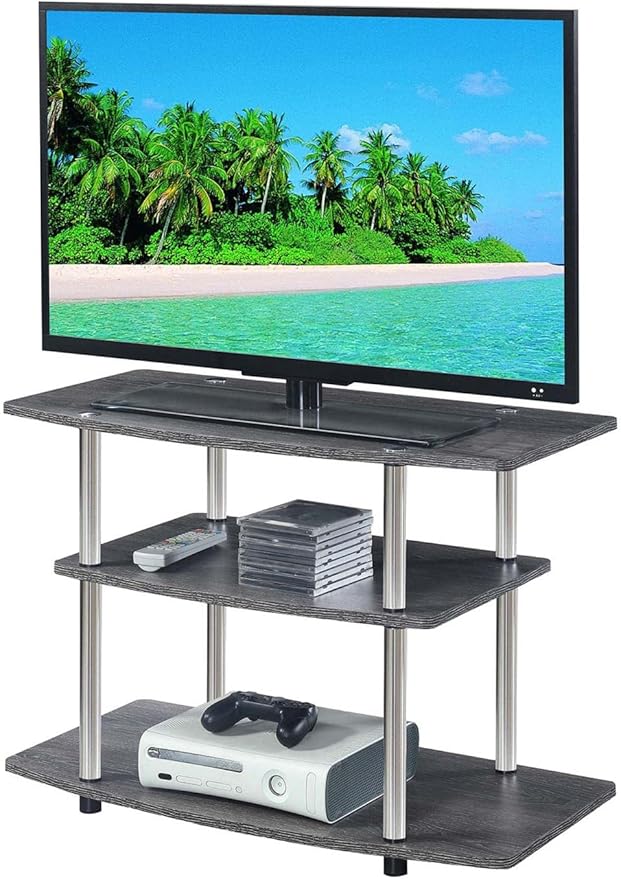 Convenience Concepts Designs2Go 3-Tier TV Stand, 31.5", Weathered Gray