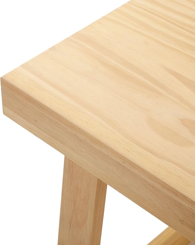 Plank+Beam Classic Rectangular Side Table, 25", Slim Side Table for Living Room, Narrow Nightstand for Small Spaces, Wood End Table for Bedroom, Blonde Wirebrush