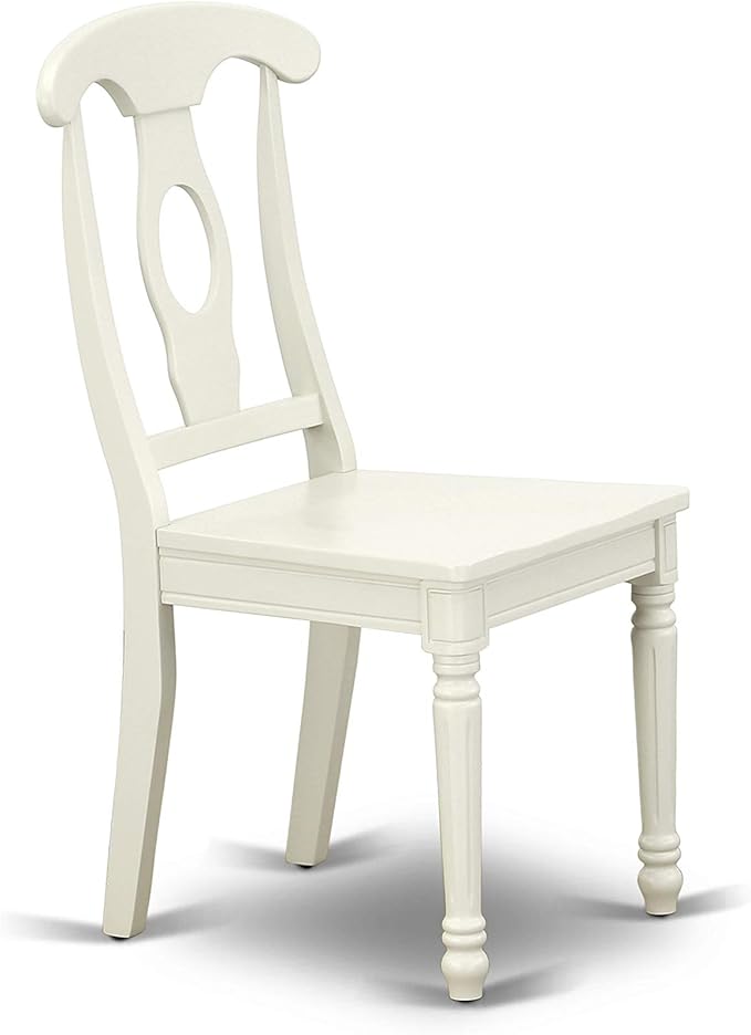 East West Furniture DOKE7-LWH-W 7 Piece Dining Set Consist of a Rectangle Dining Table with Butterfly Leaf and 6 Kitchen Chairs, 42x78 Inch, Linen White