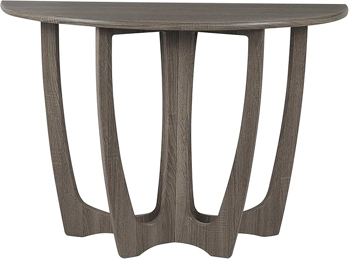 FINECASA Half-Moon Console Table, Semicircle Narrow Side Table, 43.4x17x30 Inches, Gray