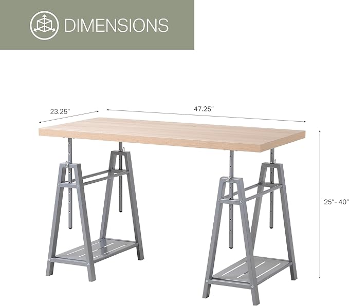 American Furniture Classics Kyndall Laine Select Model KYLN22 Variable Height Desk with Metal Base