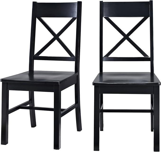 Walker Edison 6-Piece Black Solid Wood Dining Set