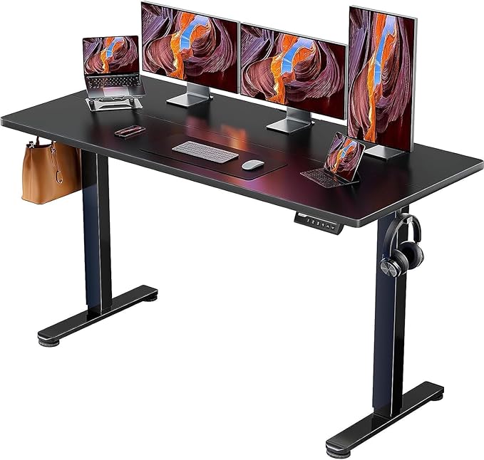 ErGear Electric 71 x 30 inch Standing Desk Workstation, Large Sit Stand up Desk, Memory Computer Home Office Desk, (Black) Ships in One Box