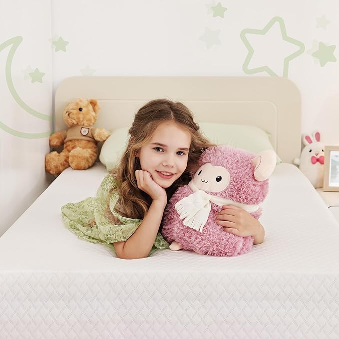 8 Inch Twin Mattress, Memory Foam Mattress with Cooling Green Tea Gel, Relieve Pressure with Medium Firm Support, CertiPUR-US Certified, 75''L x 38''W, White