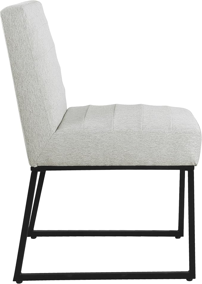 HomePop Channeled Metal Dining Chair - Sustainable Gray Woven (Single Pack)