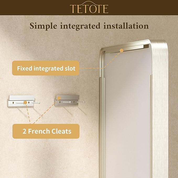 TETOTE Brushed Nickel Bathroom Mirror 40 x 30 Inch Brushed Nickel Metal Framed Bathroom Mirror, Tempered Glass, Modern Farmhouse Wall Mounted Mirror for Decorative(Horizontal/Vertical)
