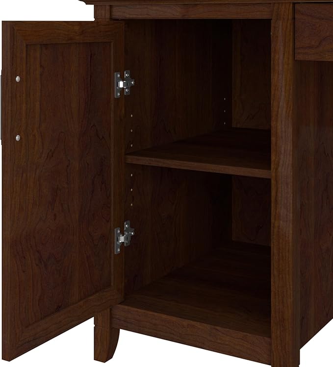 Bush Furniture Key West Computer Desk Farmhouse PC Table for Home Office, 54W w/Storage, Bing Cherry