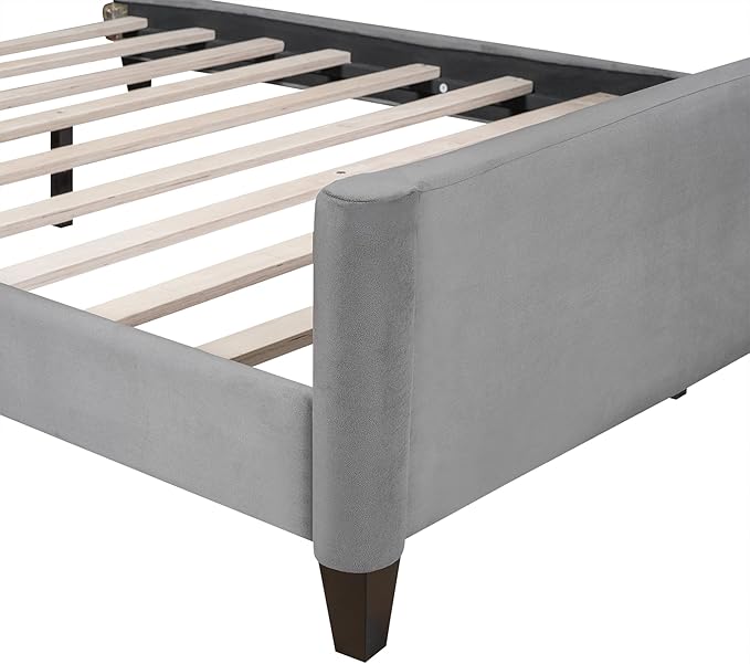 Full Size Modern Luxury Tufted Button Daybed, Stylish Wood Upholstered Day Bed,No Box Spring Required, Easy Assembly,for Bedroom,Living Room and Guest Room,Den,Office,Gray