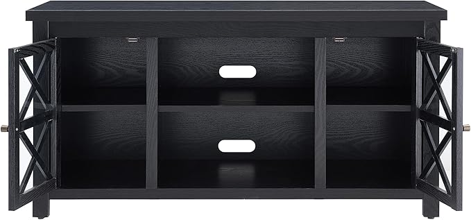 Henn&Hart Rectangular TV Stand for TV's up to 55" in Black, TV Stands for the Living Room