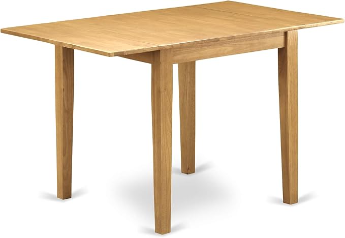 East West Furniture NDAV3-OAK-W 3 Piece Kitchen Table & Chairs Set Contains a Rectangle Dining Table with Dropleaf and 2 Dining Room Chairs, 30x48 Inch, Oak