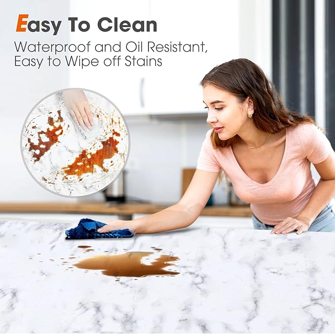 Beautysaid Shelf and Drawer Liner for Kitchen Cabinet, Non Adhesive Non Slip Shelf Paper Waterproof Washable Thickened for Dresser Pantry Shelve Bathroom Protector Liner(Marble,12 in x 30 FT)