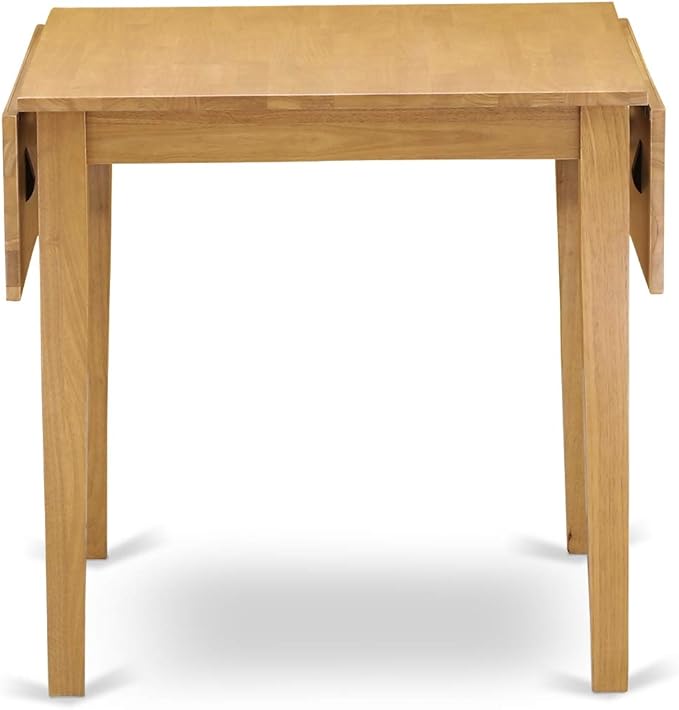 East West Furniture NDAN5-OAK-LC 5 Piece Dining Set Includes a Rectangle Dining Room Table with Dropleaf and 4 Faux Leather Upholstered Kitchen Chairs, 30x48 Inch, Oak