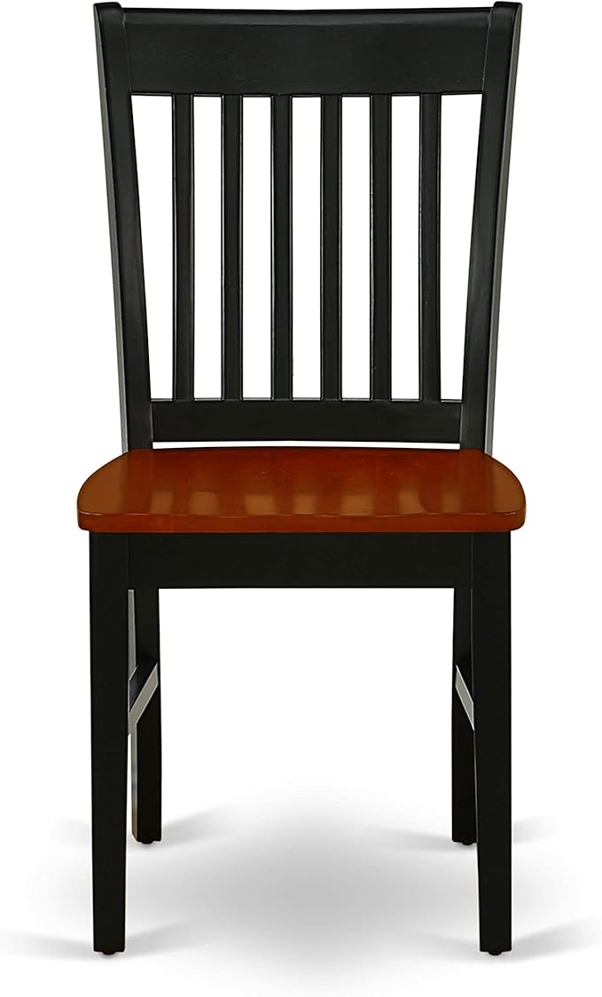 East West Furniture QUNO7-BCH-W 7 Piece Dining Room Table Set Consist of a Rectangle Kitchen Table with Butterfly Leaf and 6 Dining Chairs, 40x78 Inch, Black & Cherry